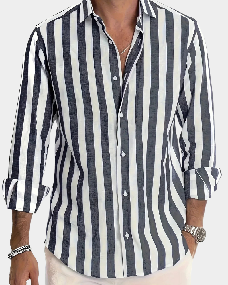 Martin | Striped long sleeve shirt for men