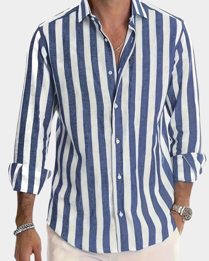 Martin | Striped long sleeve shirt for men