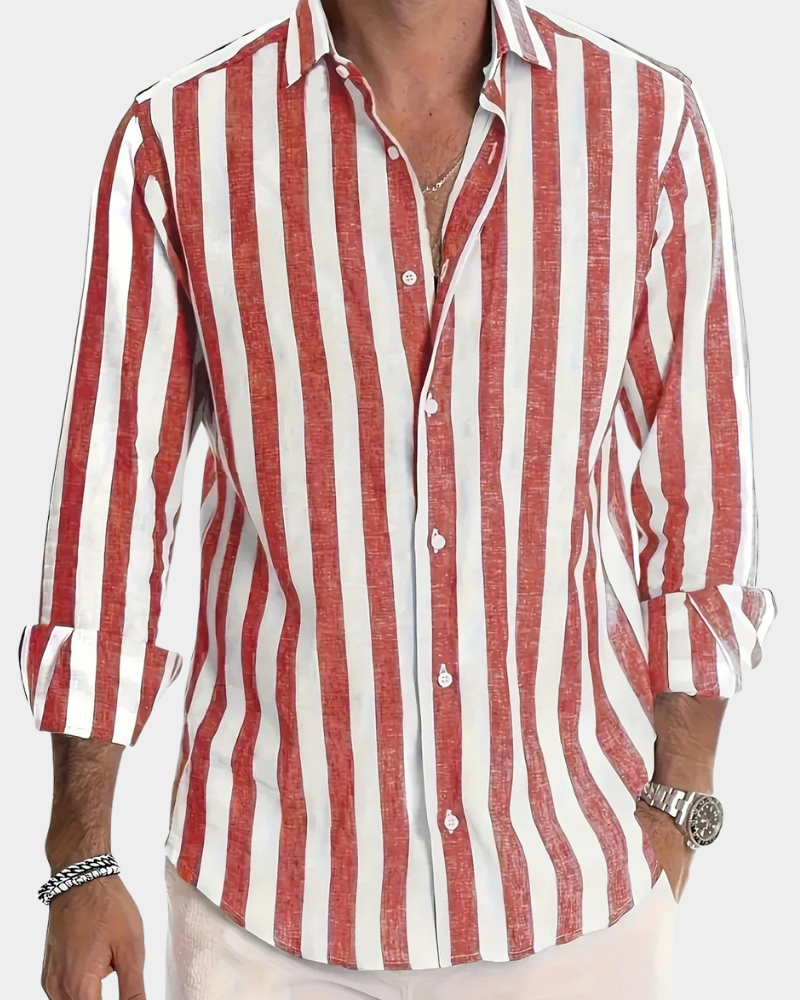 Martin | Striped long sleeve shirt for men