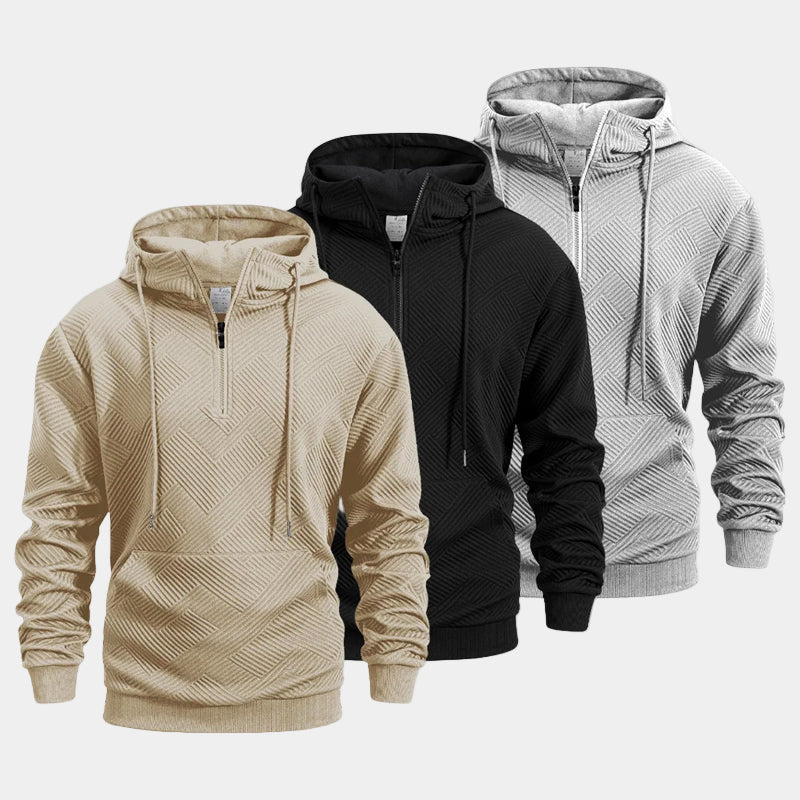 Steven | Textured zip hoodie